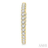 3.00 ctw Inside-Out Round Cut Diamond Hoop Earrings in 14K Yellow Gold