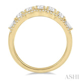 1.00 ctw Baguette and Round Cut Diamond Fashion Ring in 14K Yellow Gold