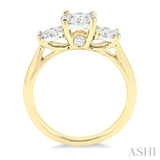 1.00 ctw Lovebright Round Cut Diamond Ring in 14K Yellow and White Gold