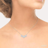 1 1/2 ctw 3-Stone Lovebright Round Cut Diamond Necklace in 14K White Gold