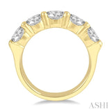 3.00 ctw 5 Stone Round Cut Diamond Wedding Band in 14K Yellow Gold