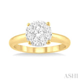 1/8 ctw Lovebright Round Cut Diamond Ring in 14K Yellow and White Gold