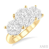 2.00 ctw Lovebright Round Cut Diamond Ring in 14K Yellow and White Gold