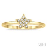 1/10 ctw Star Round Cut Diamond Petite Fashion Ring in 14K Yellow Gold