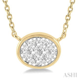 1/6 Ctw Oval Shape Lovebright Diamond Necklace in 14K Yellow and White Gold