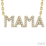 1/5 Ctw 'Mama' Block Round Cut Diamond Necklace in 10K Yellow Gold