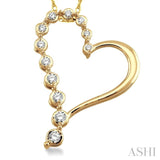 Half Journey Diamond Heart Shape Pendant