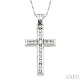 Channel Set Cross Diamond Pendant