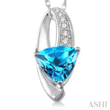 Trillion Shape Gemstone & Diamond Pendant