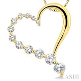 Half Journey Diamond Heart Shape Pendant