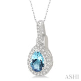 Pear Shape Gemstone & Diamond Pendant