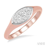 1/4 ctw Marquise Shape Lovebright Round Cut Diamond Ring in 14K Rose and White Gold