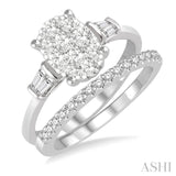 Oval Shape Lovebright Bridal Diamond Wedding Set