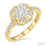 Flower Shape Lovebright Bridal Diamond Engagement Ring