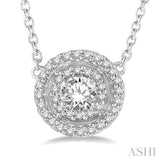 Double Halo Diamond Station Necklace