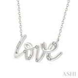 Silver Diamond Love Pendant