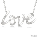 Silver Diamond Love Pendant