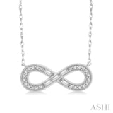 1/5 ctw Infinity Baguette and Round Cut Diamond Necklace in 10K White Gold