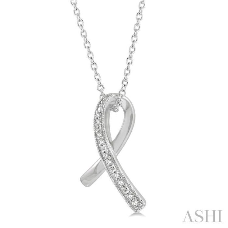 Diamond breast cancer on sale pendant