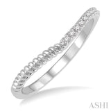 1/20 Ctw Twisted Round Cut Diamond Wedding Band in 14K White Gold