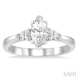 Marquise Shape Semi-Mount Diamond Engagement Ring