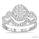 Oval Shape Lovebright Bridal Diamond Wedding Set