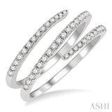 3/8 ctw Open End Round Cut Diamond Fashion Ring in 14K White Gold