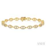 1 ctw Divided Open Link Round Cut Diamond Bracelet in 14K Yellow Gold