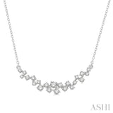 1/2 ctw Round Cut Diamond Scatter Necklace in 14K White Gold