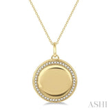 1/4 ctw Round Cut Diamond Circle Locket Pendant With Chain in 10K Yellow Gold