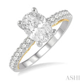 Oval Shape Semi-Mount Diamond Engagement Ring