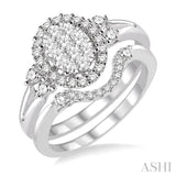 Oval Shape Lovebright Diamond Wedding Set