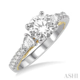 1/2 Ctw Diamond Semi-Mount Engagement Ring in 14K White and Yellow Gold
