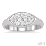 1/2 ctw Marquise Shape Lovebright Round Cut Diamond Ring in 14K White Gold